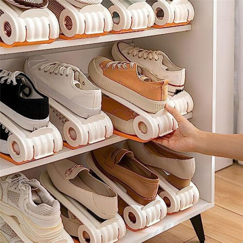 Shoes Storage Rack Save Space,Shoe Organizer Stacker,Adjustable Shoe Stacker,Shoe Stacker Slots Organizer 2