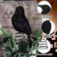 Puntale per Albero di Halloween A Forma di Corvo, Spettrale Ornamento per Albero di Halloween, Decorazioni In Miniatura per Alberi di Natale per