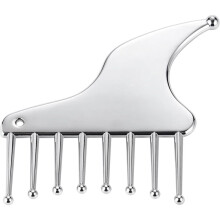 Multi-Functional Stainless Steel Scalp Massage Comb, Portable Guasha Scraping Comb Tool for Scalp, Facial, Shoulders