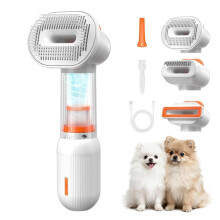 Vacuum Dog Brush for Shedding, Self Cleaning Slicker Brush for Dogs& Undercoat Rake for Dogs, Deshedding Grooming Tool