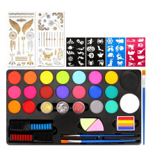 Kit Profissional de Pintura Facial para Crianças com 20 Tintas À Base de Água, 100 Estênceis e Muito Mais.