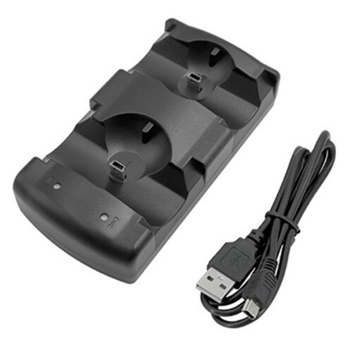 Dual Charger USB Dual Charging Power Base Charger for  PS3 Move Controller and Mobile Navigation