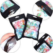 400 Pieces Resealable Food Storage Bags with Clear Window Coffee Beans Packaging Pouch (Black, 2.4 x 4 Inch)