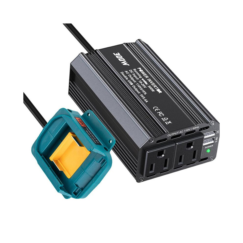 300W Car Power Inverter For 18V Li-Ion Battery Outdoor Inverter Ac110v/Dc20v Power Station Generator 6031121901956