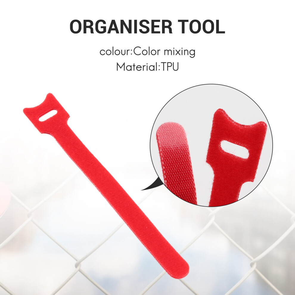 50Pcs Reusable Color Mixing Cable Cord Strap Hook Loop Ties Tidy Organiser Tool Fastener Management 4713241535823
