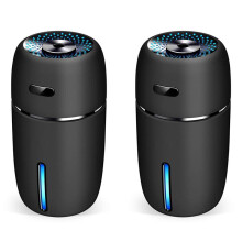 2X Humidificateur de Voiture USB 200Ml Humidificateur Portable avec 7 Couleurs LED Veilleuse Modes de Brume Réglables Silencieux pour B