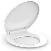 Runder, Weißer WC-Sitz Aus Polypropylen mit Absenkautomatik und Einfacher Montage