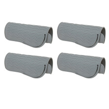 4 Stück graue hitzebeständige Silikon-Glättpads für Lockenstab und Glätteisen