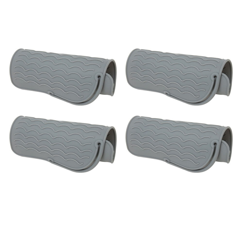 4Pcs Gray Silicone Heat Resistant Flat Iron and Curling Iron Pads