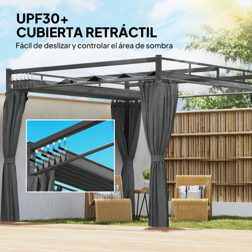 Outsunny Pérgola Gris 295 x 295 x 221 cm 2