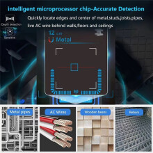 NF-518 Metal Detector LCD Display Wall Scanner with Positioning Hole for AC Live Cable Wires Metal Wood Stud Find