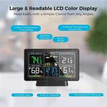Station MéTéO LCD ThermomèTre NuméRique Sans Fil ThermomèTre éLectrique IntéRieur/ExtéRieur HygromèTre Prise UE