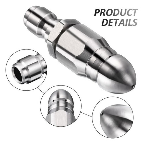 Bocal de Limpeza e Desentupimento, Bocal Turbo de Pressão, Ferramenta de Limpeza de Esgoto Bocal de Alta Pressão Conector Rápido de 1/4 Polegadas