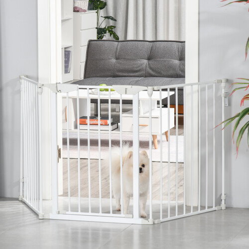 PawHut Barrera de Seguridad Blanco 180 x 74.5 cm 1