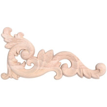 8Pcs Wood Carved Corner Onlay Unpainted Applique Frame Door Decors Decal 15 x 8 x 0.8cm