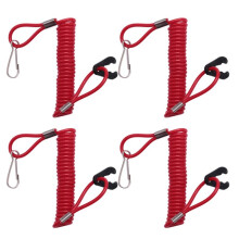 4Pcs Boat Outboard Engine Motor Lanyard Kill Stop -Safety Tether for