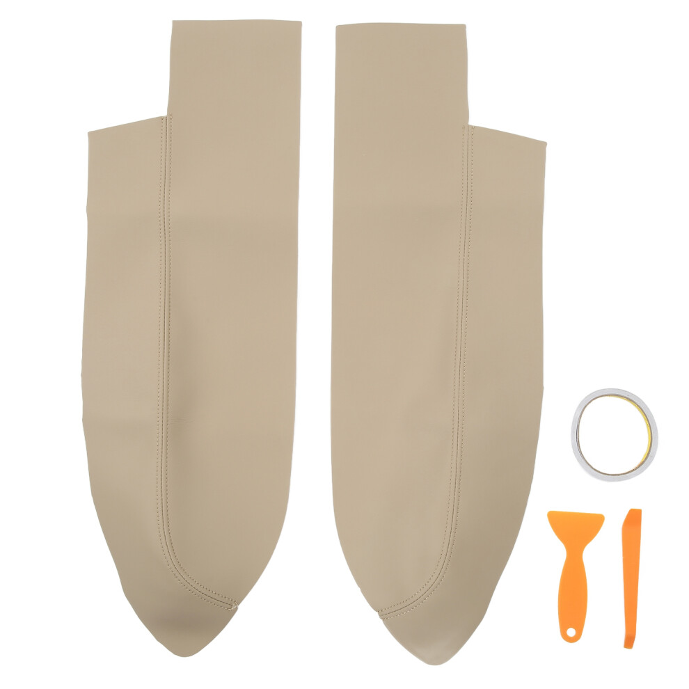 Pair Front Door Armrest Cover For Crv 2007-2011 Microfiber Leather Beige 9401389027618