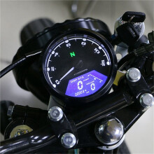 Universal Digital Motorcycle Speed Meter Odometer Tachometer Gauge Dual Speed LCD Screen for 2-4 Cylinders