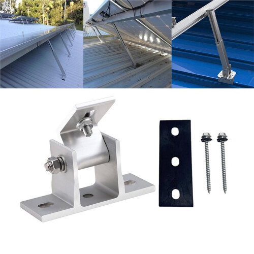 Solar Panel Mounting Brackets Set, Adjustable 15-30 Degree Angle, Drill-Free Installation 2