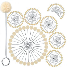200 Pcs Wool Daubers for Leather Dye Wool Brush Dyeing with Metal Handle for Leather Working Crafting DIY Projects