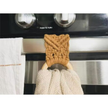 3 PCS Hanging Kitchen Towels Ring Crochet Hanging Dish Towel Kitchen Towels with Hanging Loop Holder 10x2.56inch