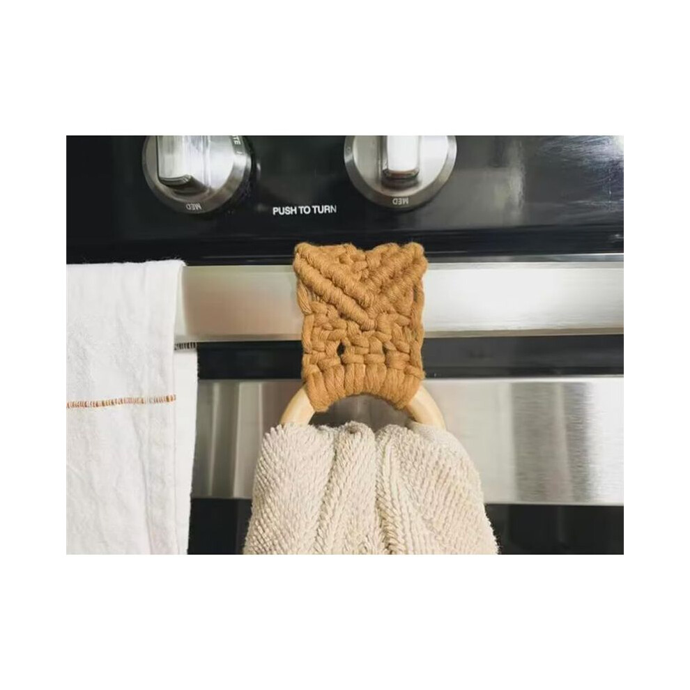 Tlily 3 Pcs Hanging Kitchen Towels Ring Crochet Hanging Dish Towel Kitchen Towels With Hanging Loop Holder 10X2.56inch