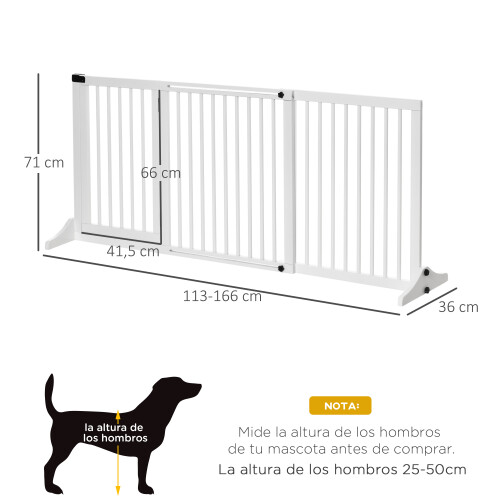 PawHut Barrera para Mascota Blanco 166 x 36 x 71 cm 2