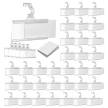 150 Pieces Plastic Wire Shelf Label Holders, Reusable Price Label Holder with Locks, Label Display Holder