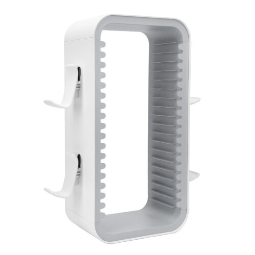 Game Storage Rack for  PS4 PS5 Game Disc Holder Game Disc Rack for  Multi-Function Disc Rack White Gray