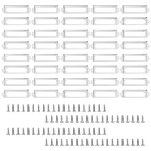 40 Set Buero Bibliothek Datei Schubladenschrank Kartenschild Etikettenhalter Metallrahmen (Silberton)