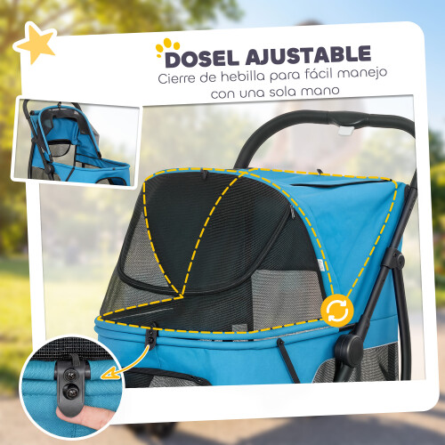 PawHut Carrito para Perro Azul 92 x 63 x 95 cm 1