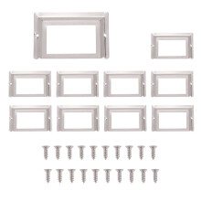 Post Office Library File Drawer Metal Tag Label Holder, Silver Tone, 10 Pieces