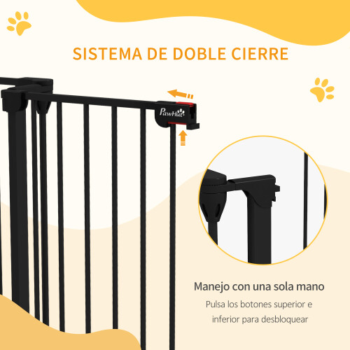 PawHut Barrera de Seguridad Negro 206 x 90 cm 2