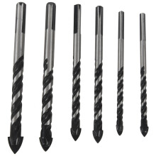 6PCS Ceramic Tile Drill Bits,Masonry Drill Bits Set for Glass, Brick, Concrete, Wood Tungsten Carbide Tip for Wall Mirror and Ceramic Tile with size