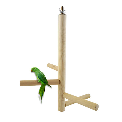 Drehbare Papagei-Sitzstange, Holz