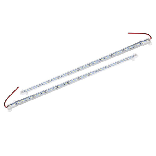 40x 50CM 12V 36 LED 5630 SMD Hard Strip Light Aluminum Shell with End Cap White 2