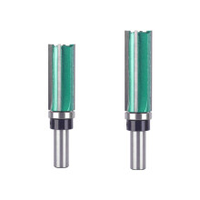 2pack Bearing Four- Straight Knife 4-Tooth Slotted Handle with Bearing Trimmer Heads Woodworking Milling Cutter 12mm