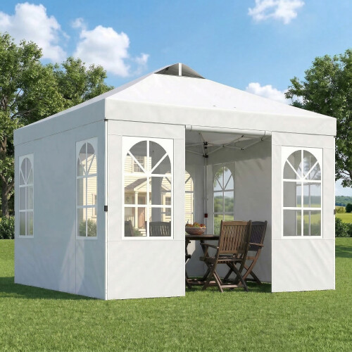 Outsunny Carpa Plegable Blanco 293 x 293 x 272 cm 1