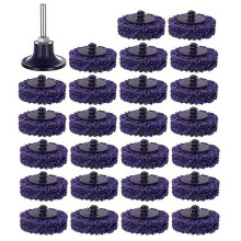 25 Stücke 2 Zoll 50 Mm Schnellwechsel Einfach Streifen & Reinigen Discs Lila zum Entfernen Von Oberflächenrosten mit 1 Halter