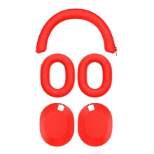 Silicone Protective Case for WH-1000XM6 Headphone 360 All-Round Protection Skin-Friendly Washable Red
