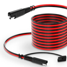 14 AWG SAE Power Extension Cable 15ft with Quick Connect, Dust Cap for Automotive RV Solar Battery Charging