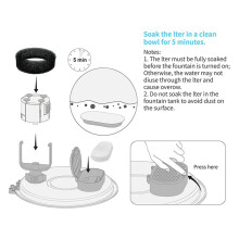 24x Cat Water Fountain Filters for 108Oz/3.2L and 67Oz/2L Adjustable Water Flow Pet Water Fountain,Cat Water Fountain