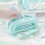 Large Capacity Waterproof Pencil Case with MultiPocket Drawstring Design, Kawaii Blue for Students 5