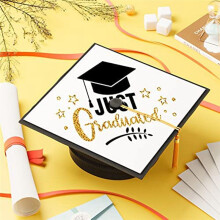 Sublimation Blanks Graduation Topper Heat Transfer Plate, Adhesive Grad Hat Topper Decorations for Party Supplies 2