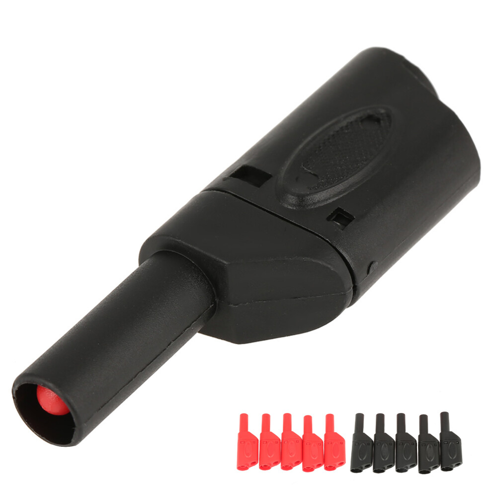 10Pcs 4Mm Red Black Fully Insulated Stackable Banana Plug Connectors 7611389031580