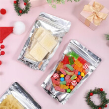 200 Pcs 5"X8" Sealed Bags for Food Storage, Stand , Small Resealable Bags with Clear Window, for Supplies Candy Gifts
