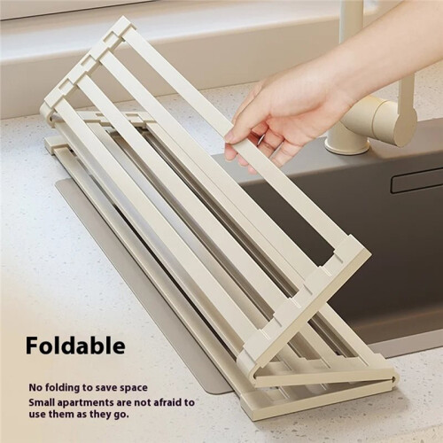 304 Stainless Steel Kitchen Drain Rack, Foldable Sink, Drain Basket, Sink Storage Rack, Roller Shutter, Silicone Drain 1