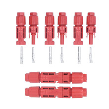Solar Panel Connectors IP68 Waterproof Male Female Red PV Cable Connectors for Photovoltaic 5 Sets