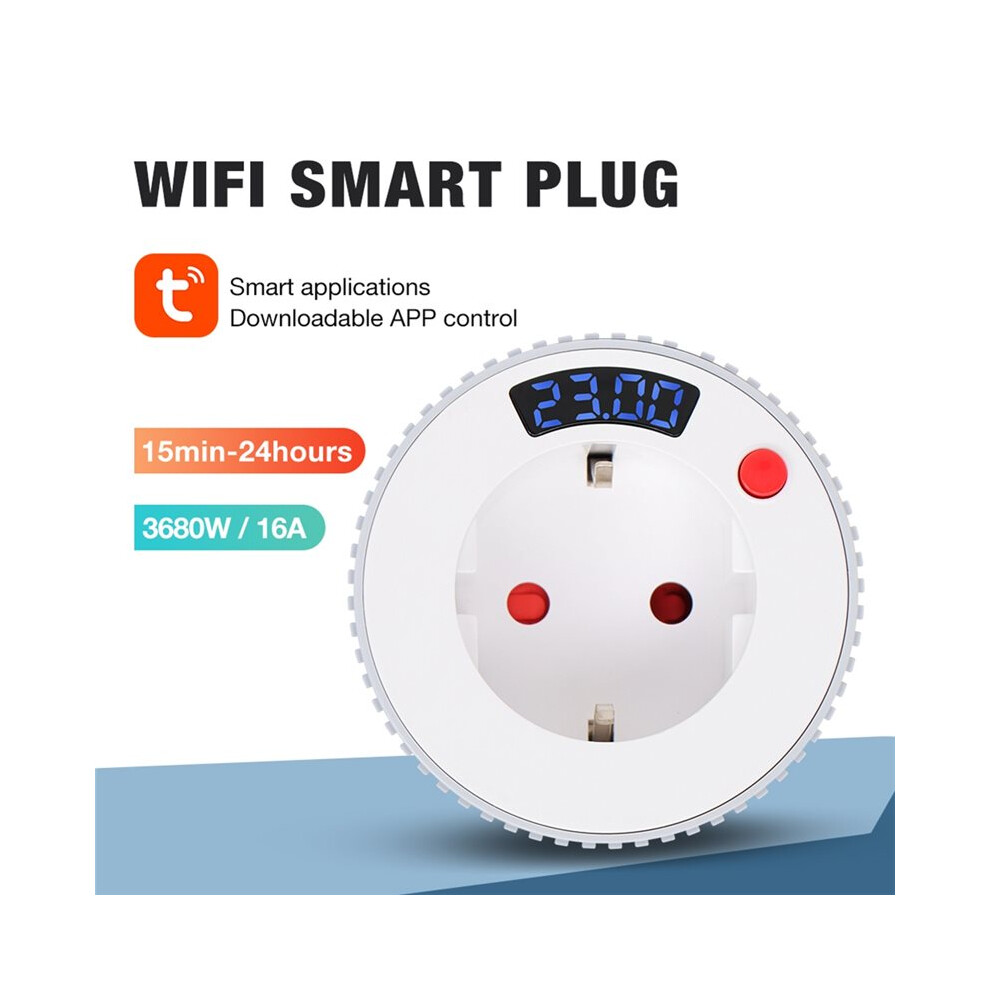 Tuya Wifi Plug Digital Display Countdown Timer Rotary Timing Control Outlet 15Mins-24H 23H59min Eu Plug 4712771956351