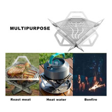 Fornello da Campeggio Portatile In Acciaio Inox, Barbecue da Tavolo Pieghevole per Campeggio All'Aperto, Picnic ()